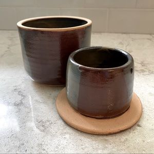 Vintage Handmade Stone Glazed Beurrier